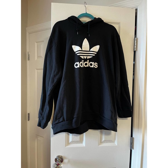 adidas Tops - Adidas Black Hoodie Unisex Size XL